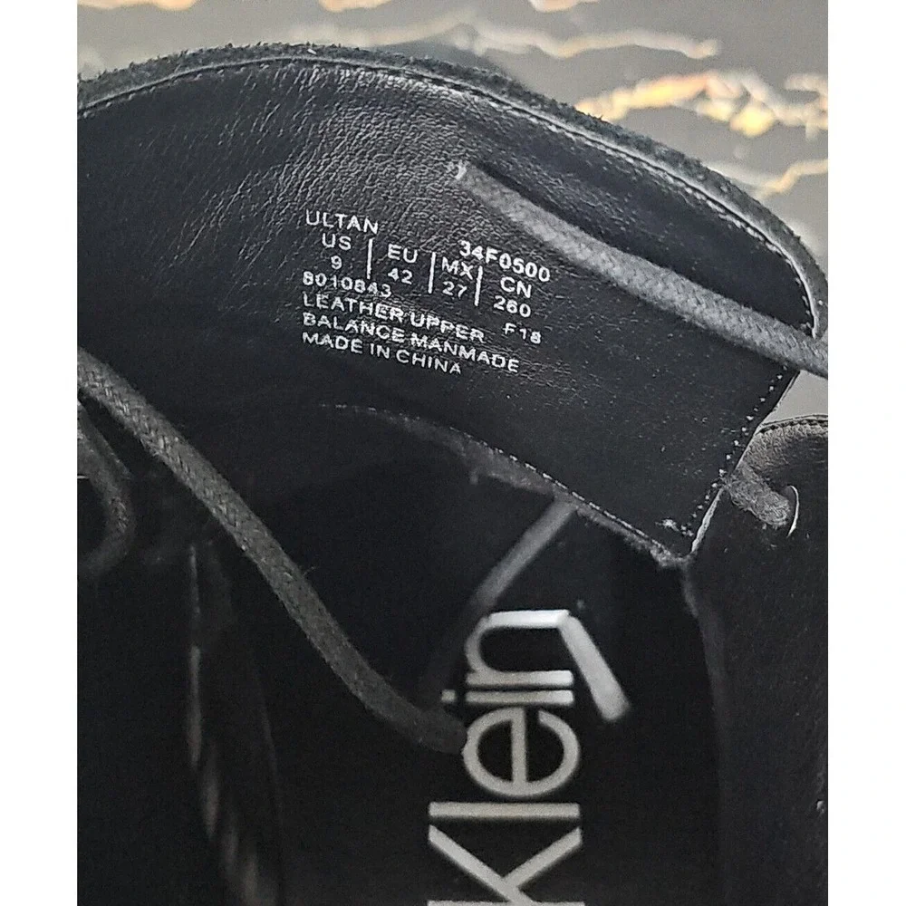Mens Size 9 Black Calvin Klein Ultan Calf Suede Leather‎ Chukka Boots 34F0500